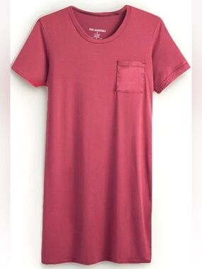 🌺REAL ESSENTIALS🌺 2-PK SHORT SLEEVE Yummy POCKET Night Shirt GOWN